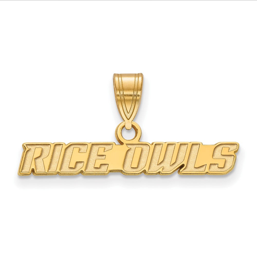 Vergoldet Sterlingsilber Logoart Rice University Owls Mittel Anhänger