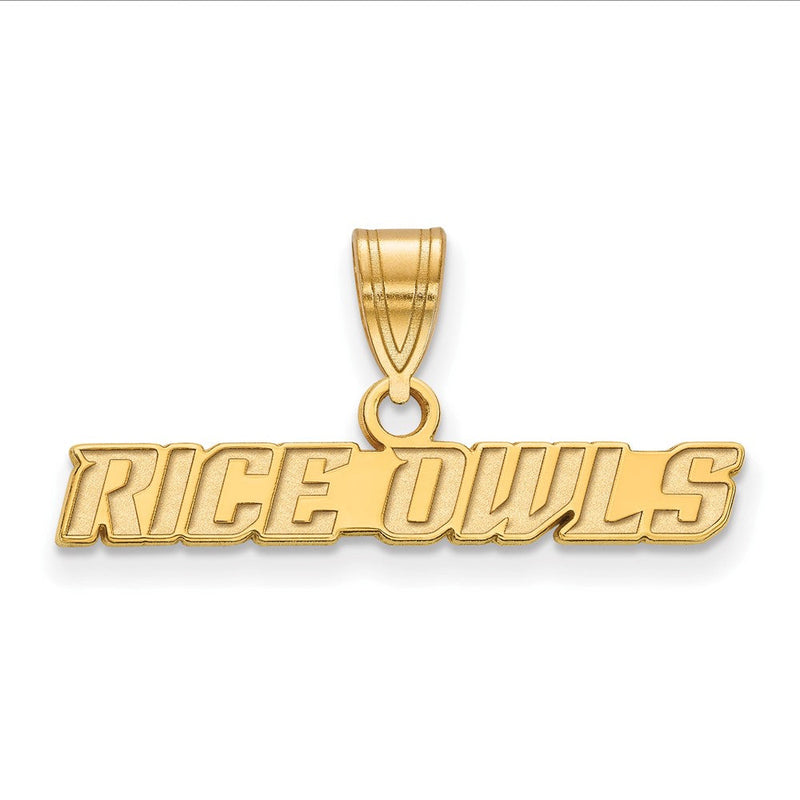 Vergoldet Sterlingsilber Logoart Rice University Owls Mittel Anhänger