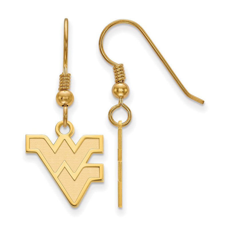 Vergoldet Sterlingsilber Logoart West Virginia University W V Klein Hängend Draht Ohrringe