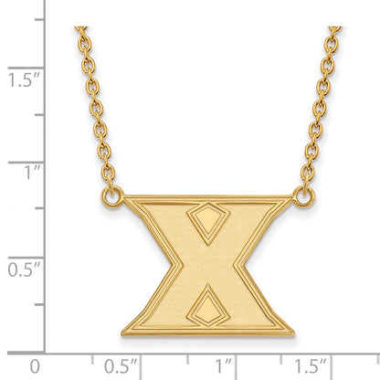 Vergoldet Sterlingsilber Logoart Xavier University Buchstabe X Groß Anhänger 18 Zoll Halskette