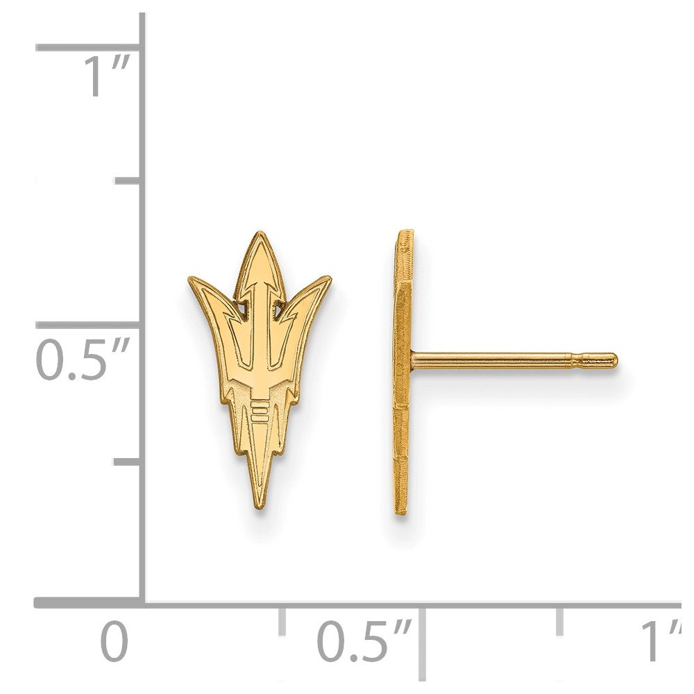 Vergoldet Sterlingsilber Logoart Arizona State University Pitchfork Klein Ohrstecker