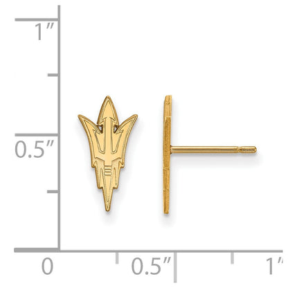 Vergoldet Sterlingsilber Logoart Arizona State University Pitchfork Klein Ohrstecker