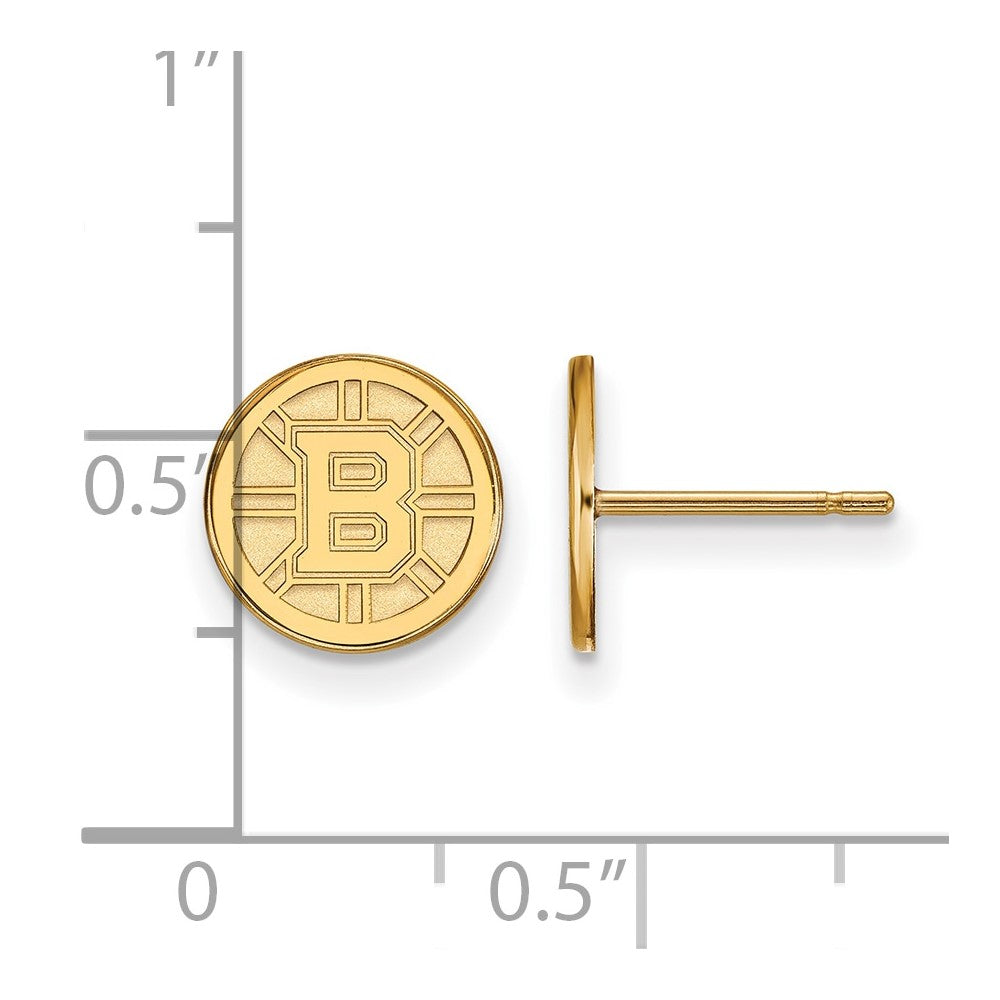 10K Gelbgold Nhl Logoart Boston Bruins Extra Klein Ohrstecker