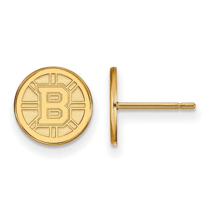 10K Gelbgold Nhl Logoart Boston Bruins Extra Klein Ohrstecker