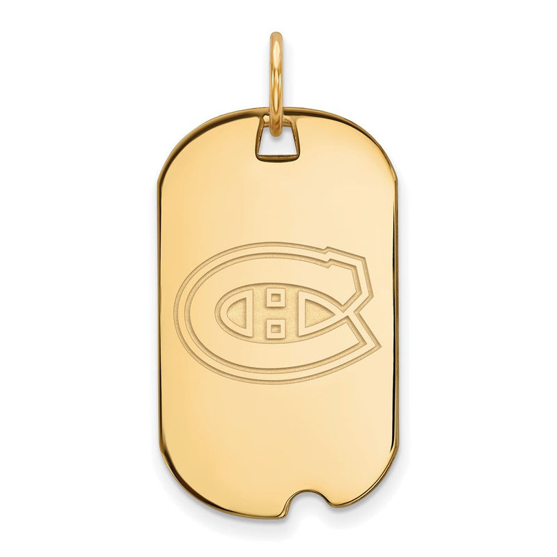Vergoldet Sterlingsilber Nhl Logoart Montreal Canadiens Klein Erkennungsmarke Anhänger