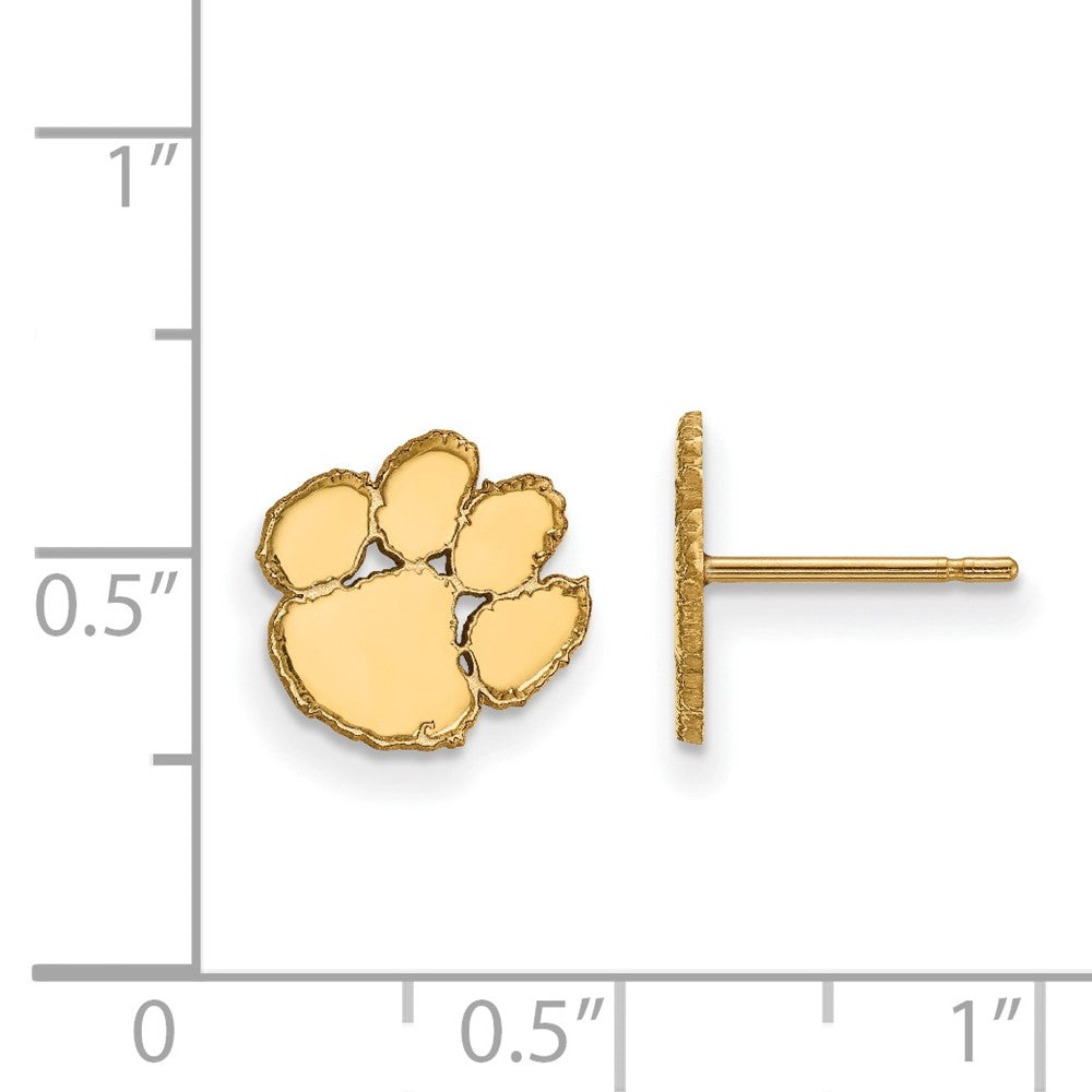 14K Gelbgold Logoart Clemson University Tiger Paw Extra Klein Ohrstecker