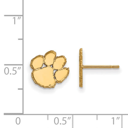10K Gelbgold Logoart Clemson University Tiger Paw Extra Klein Ohrstecker