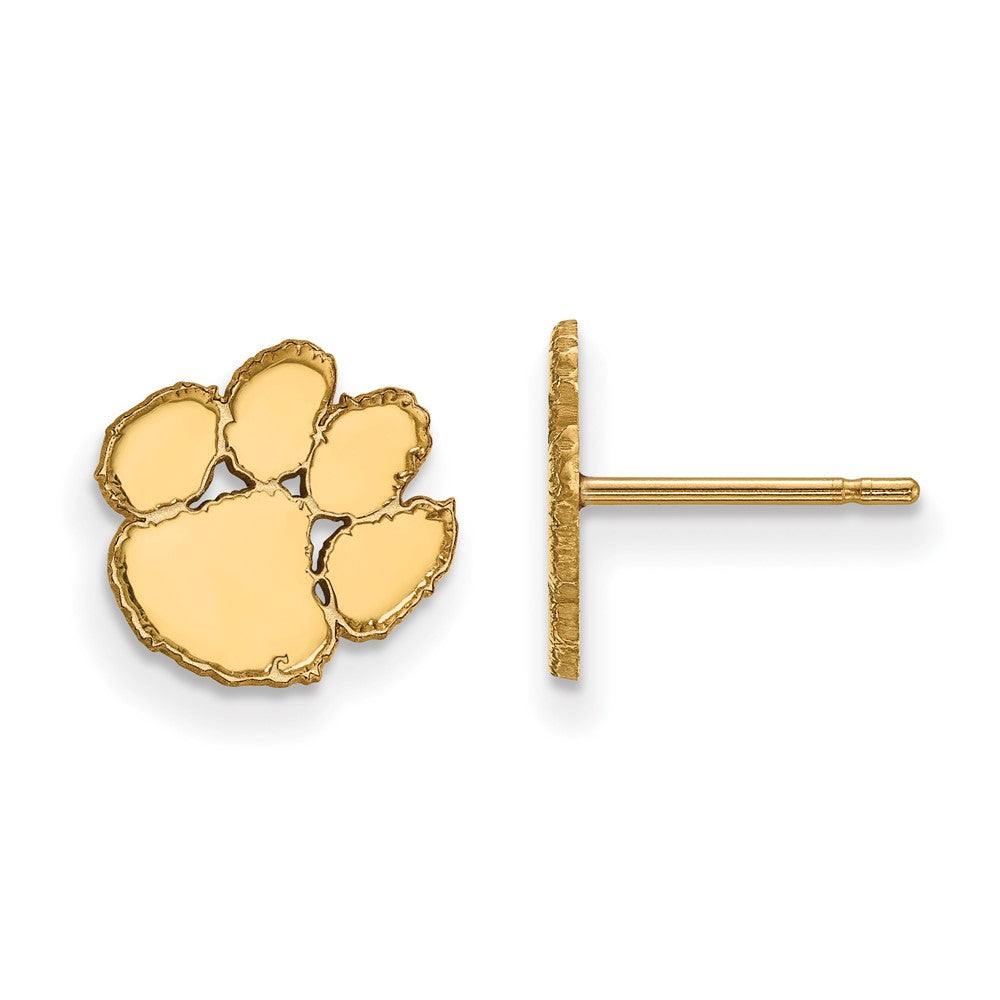 10K Gelbgold Logoart Clemson University Tiger Paw Extra Klein Ohrstecker