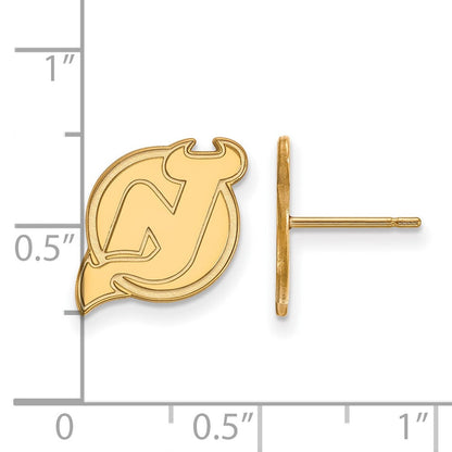 10K Gelbgold Nhl Logoart New Trikot Devils Klein Ohrstecker