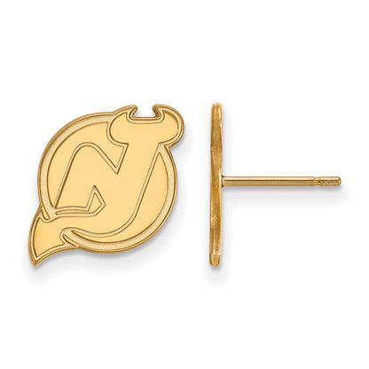 10K Gelbgold Nhl Logoart New Trikot Devils Klein Ohrstecker