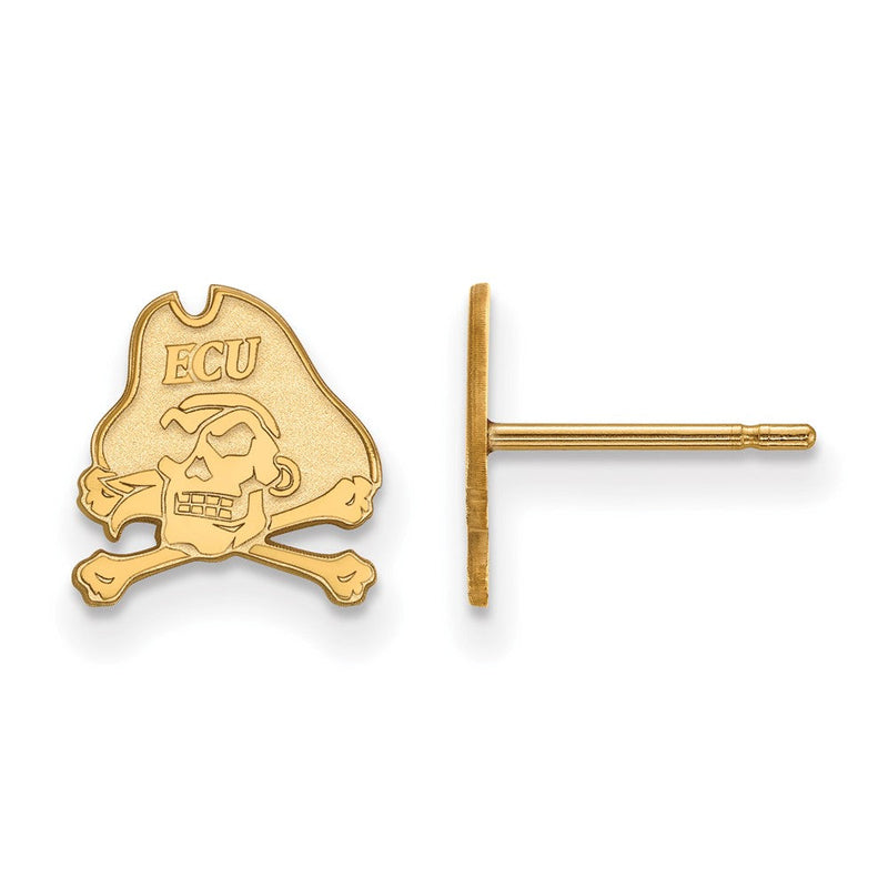 14K Gelbgold Logoart Ost Carolina University Pirat Extra Klein Ohrstecker