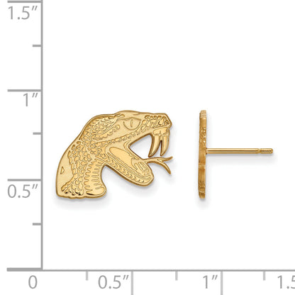 10K Gelbgold Logoart Florida A und M University Rattler Klein Ohrstecker