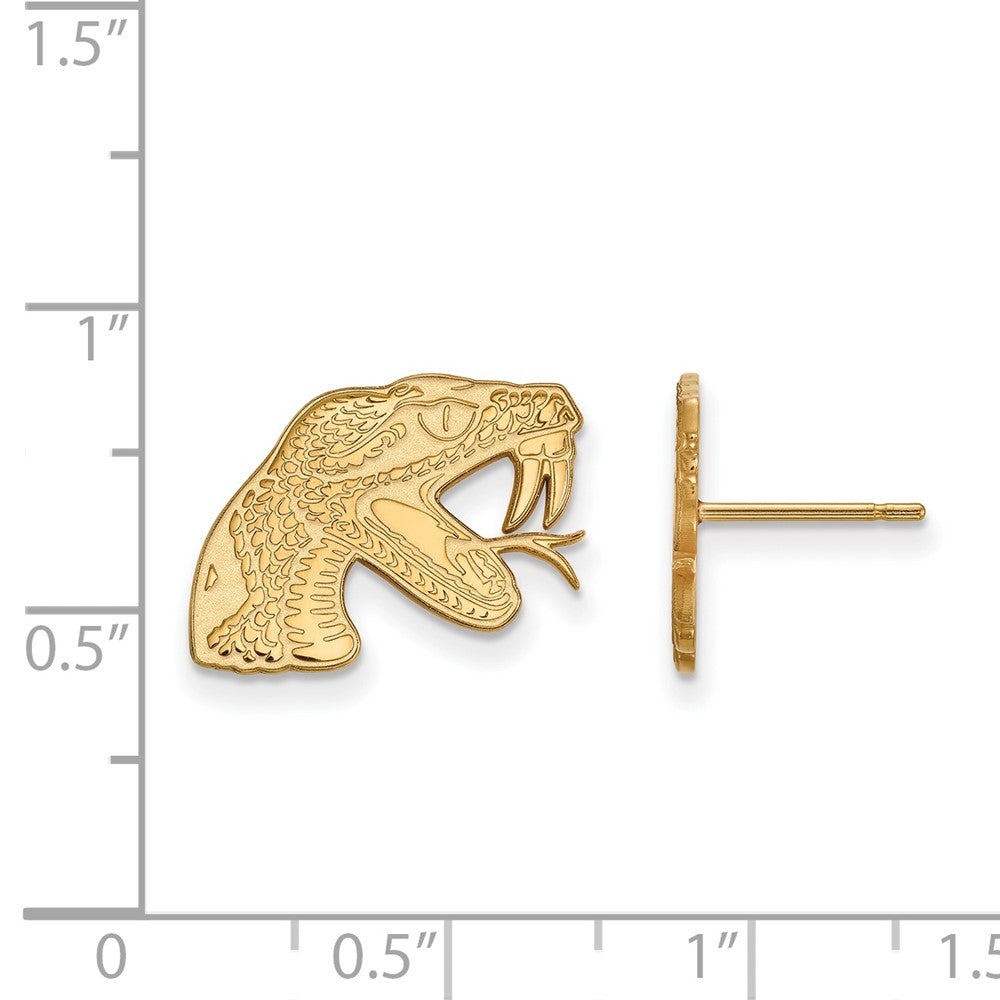 14K Gelbgold Logoart Florida A und M University Rattler Klein Ohrstecker