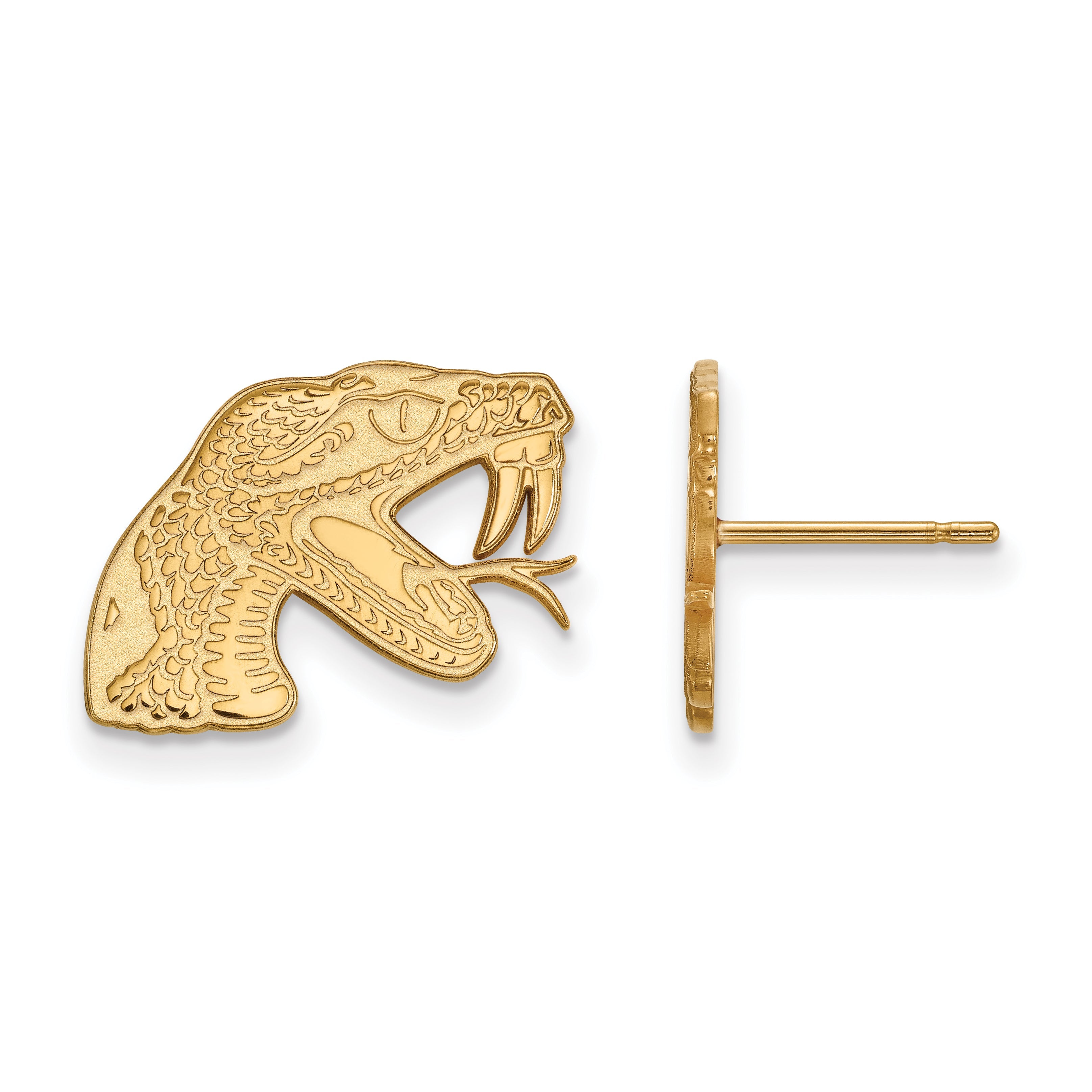 10K Gelbgold Logoart Florida A und M University Rattler Klein Ohrstecker