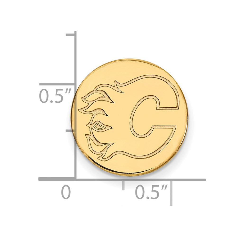 14K Gelbgold Gold Nhl Logoart Calgary Flames Anstecknadel