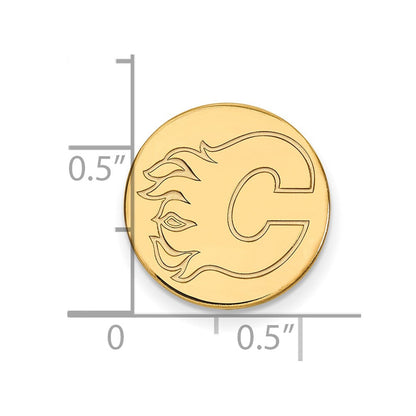 14K Gelbgold Gold Nhl Logoart Calgary Flames Anstecknadel