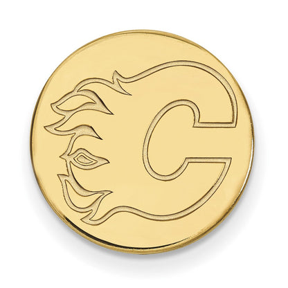 14K Gelbgold Gold Nhl Logoart Calgary Flames Anstecknadel