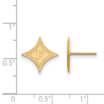 10K Gelbgold Logoart Furman University Klein Ohrstecker