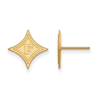 14K Gelbgold Logoart Furman University Klein Ohrstecker