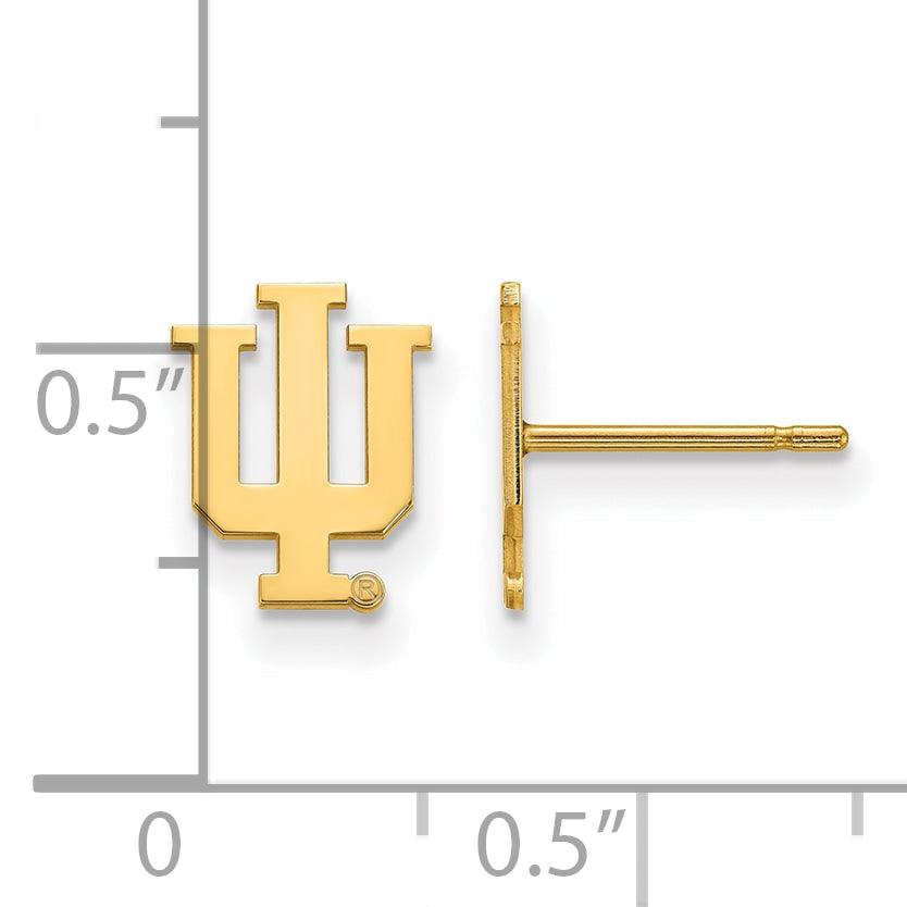 10K Gelbgold Logoart Indiana University I U Extra Klein Ohrstecker