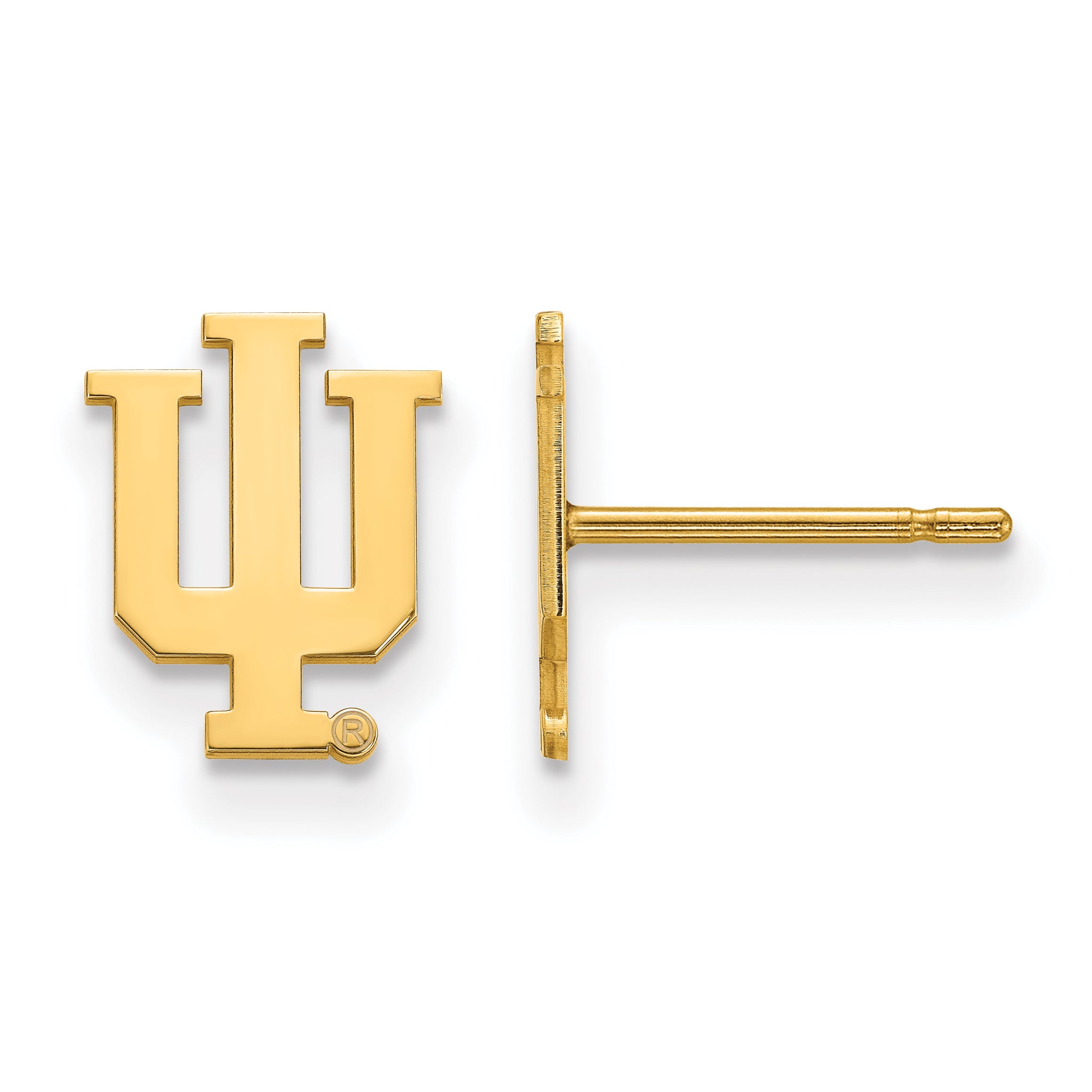 10K Gelbgold Logoart Indiana University I U Extra Klein Ohrstecker
