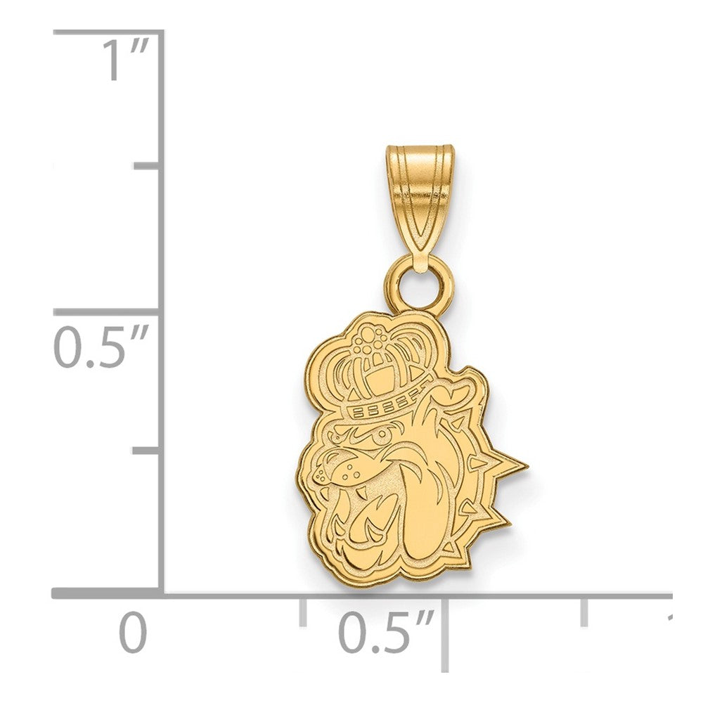 14K Gelbgold Logoart James Madison University Duke Hund Klein Anhänger