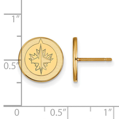 10K Gelbgold Nhl Logoart Winnipeg Jets Klein Ohrstecker