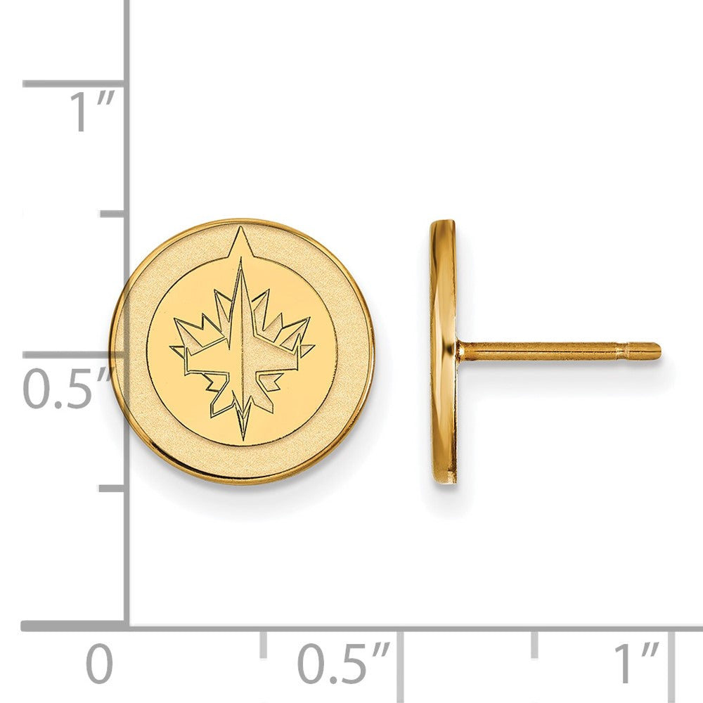 14K Gelbgold Nhl Logoart Winnipeg Jets Klein Ohrstecker