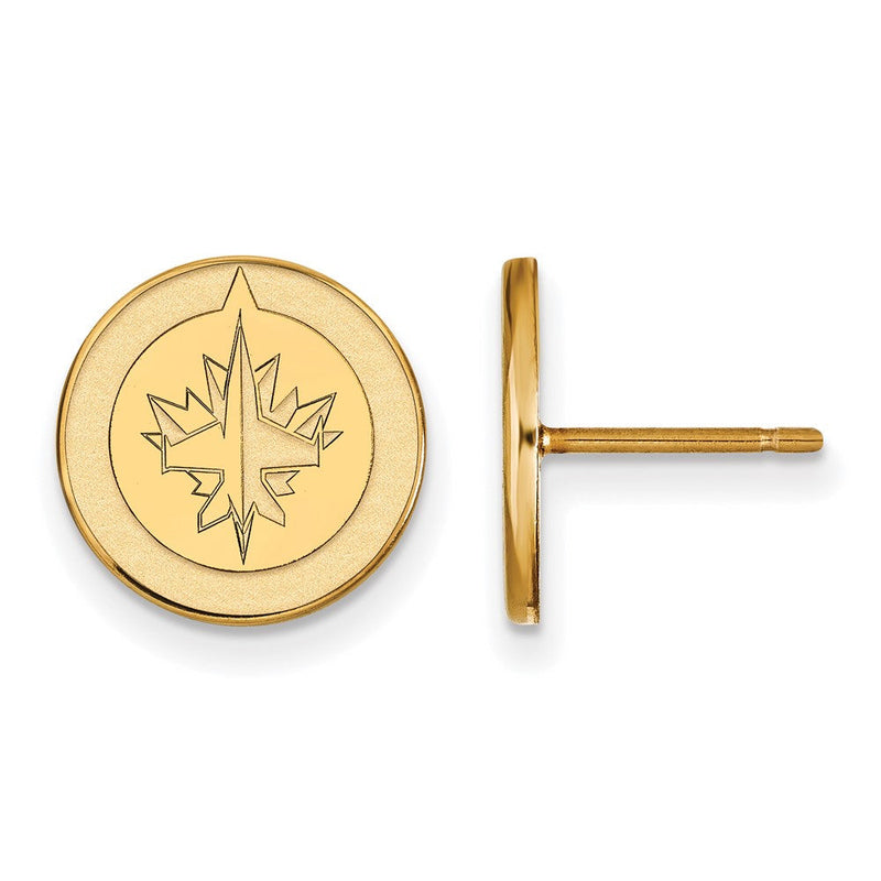 14K Gelbgold Nhl Logoart Winnipeg Jets Klein Ohrstecker