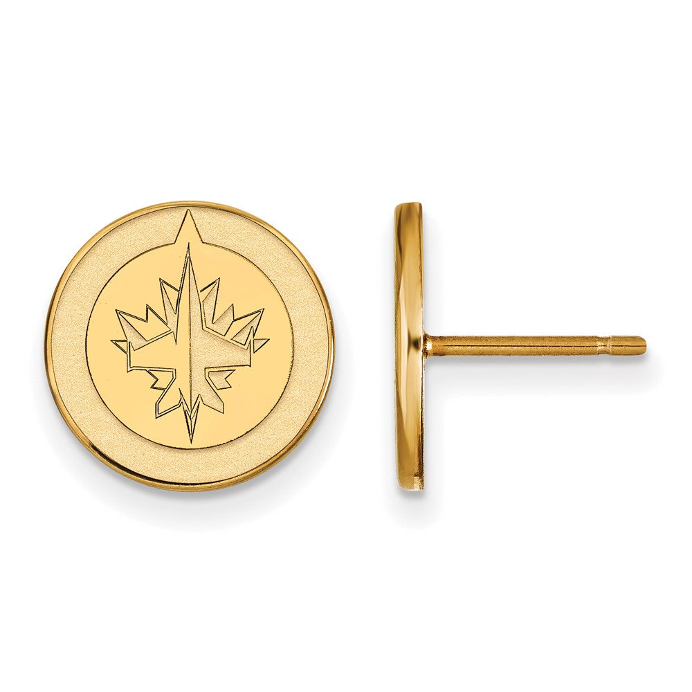 10K Gelbgold Nhl Logoart Winnipeg Jets Klein Ohrstecker