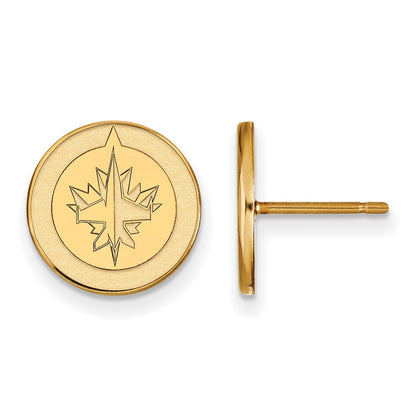 10K Gelbgold Nhl Logoart Winnipeg Jets Klein Ohrstecker