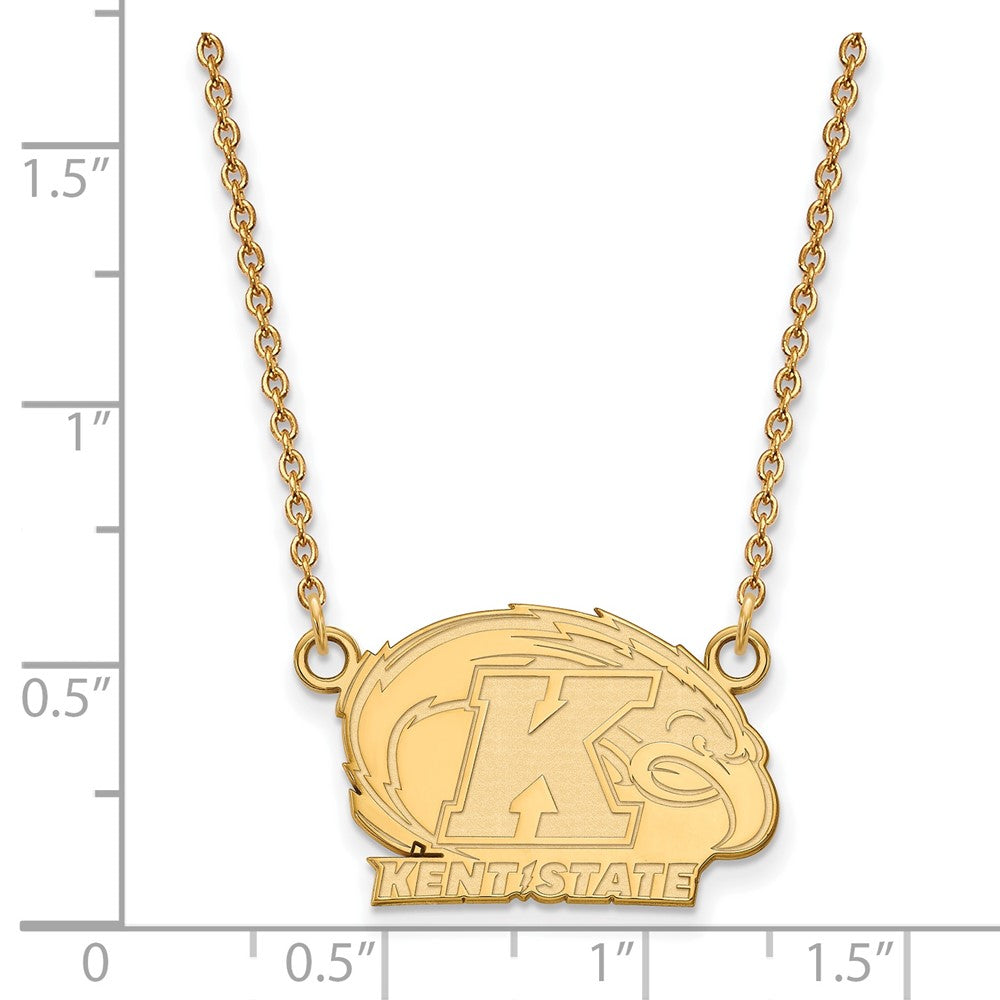 10K Gelbgold Logoart Kent State University Klein Anhänger 18 Zoll Halskette