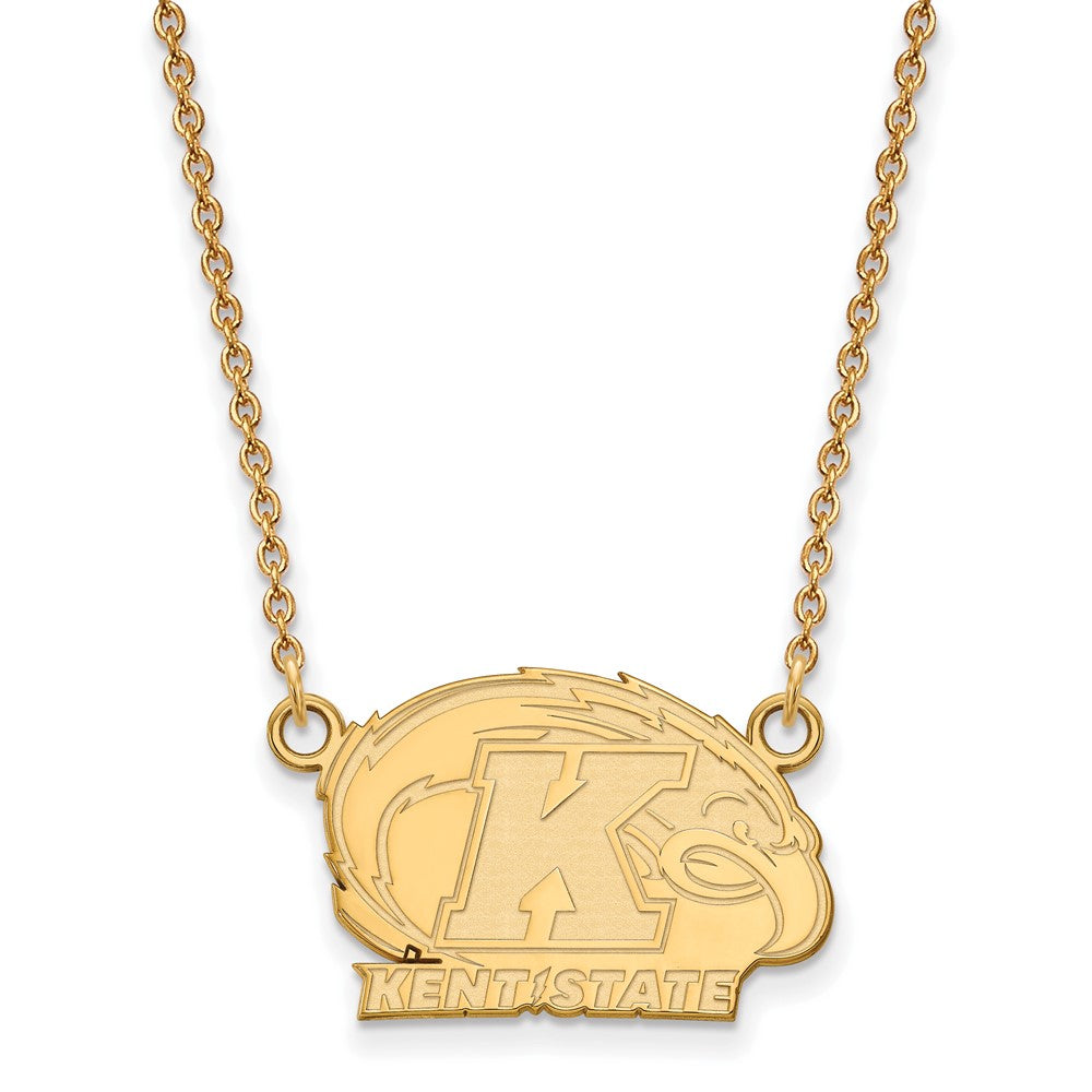 10K Gelbgold Logoart Kent State University Klein Anhänger 18 Zoll Halskette