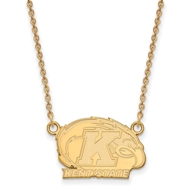 10K Gelbgold Logoart Kent State University Klein Anhänger 18 Zoll Halskette