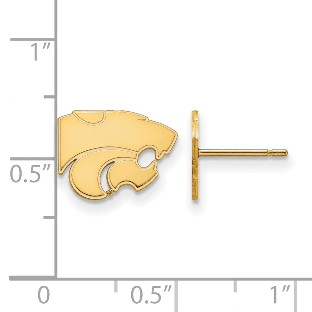 10K Gelbgold Logoart Kansas State University Wildkatze Extra Klein Ohrstecker