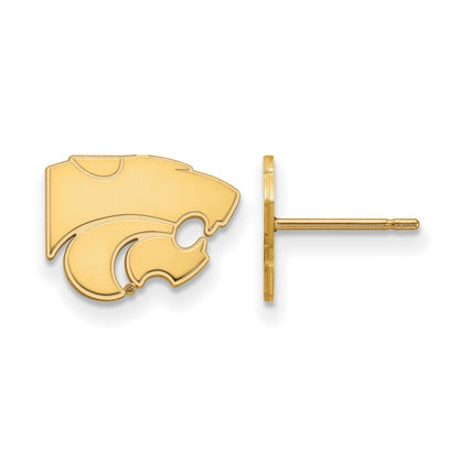 10K Gelbgold Logoart Kansas State University Wildkatze Extra Klein Ohrstecker