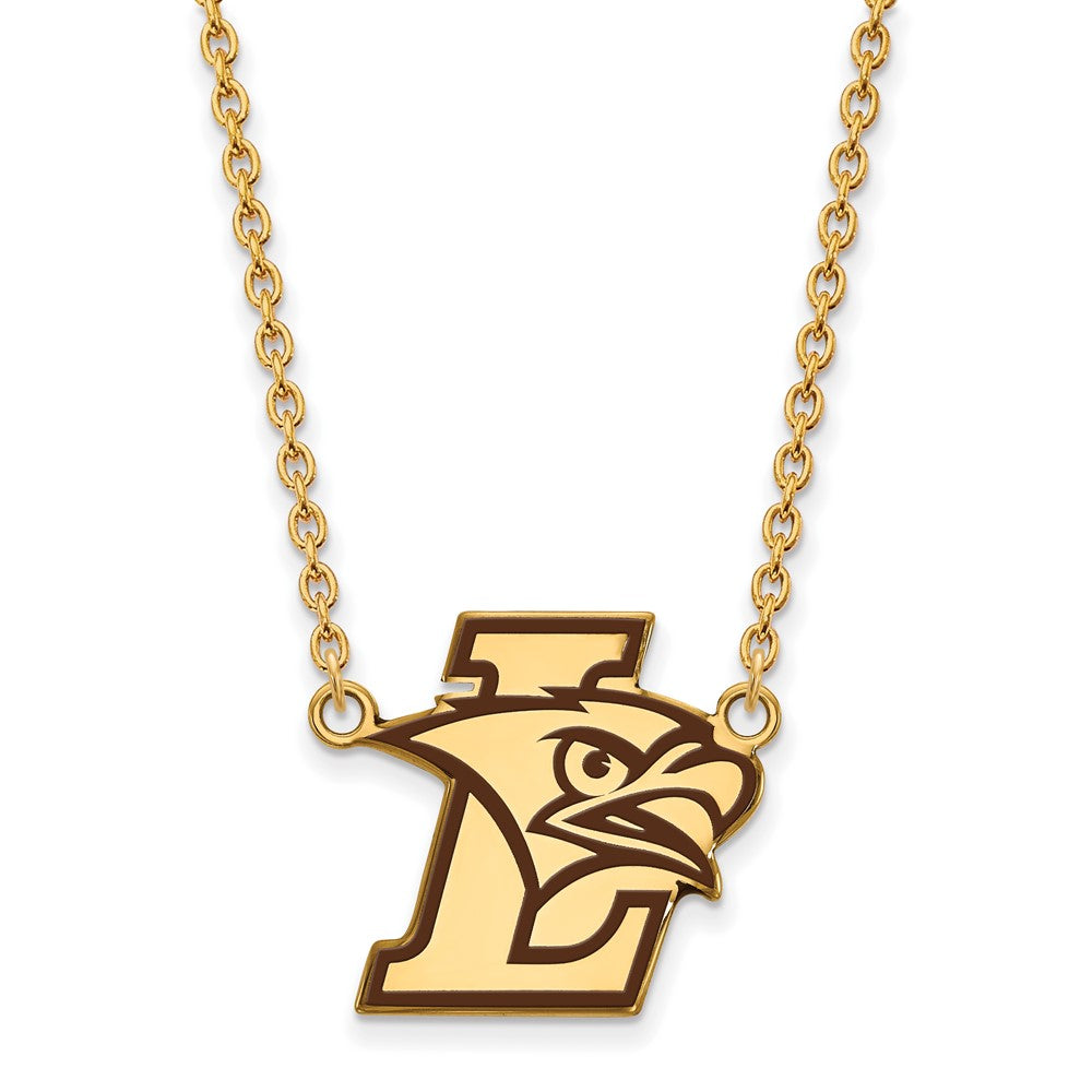 Vergoldet Sterlingsilber Logoart Lehigh University Groß Emailliert Anhänger 18 Zoll Halskette