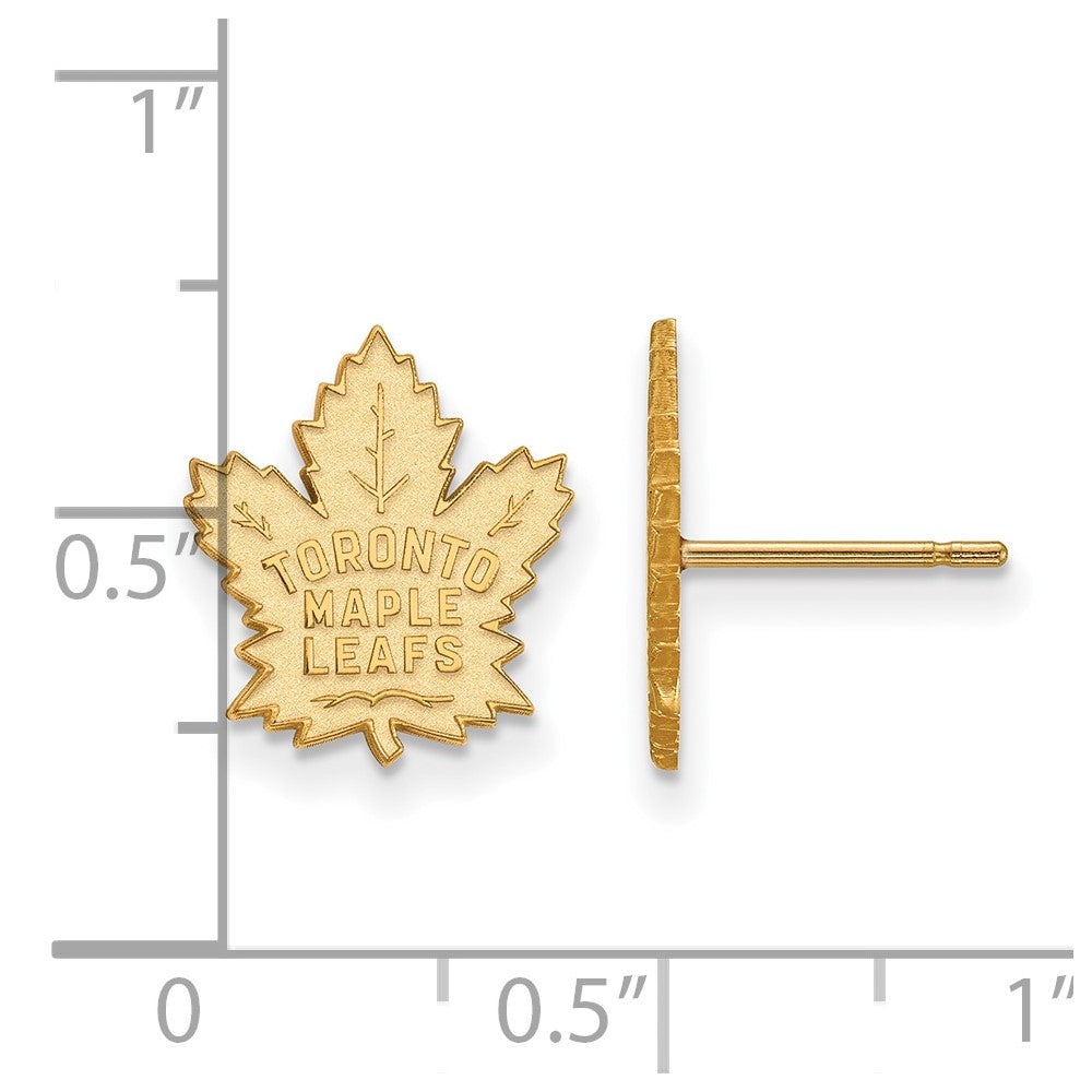 10K Gelbgold Nhl Logoart Toronto Maple Leafs Klein Ohrstecker