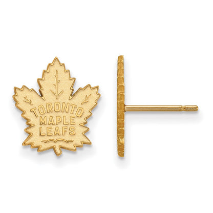 10K Gelbgold Nhl Logoart Toronto Maple Leafs Klein Ohrstecker
