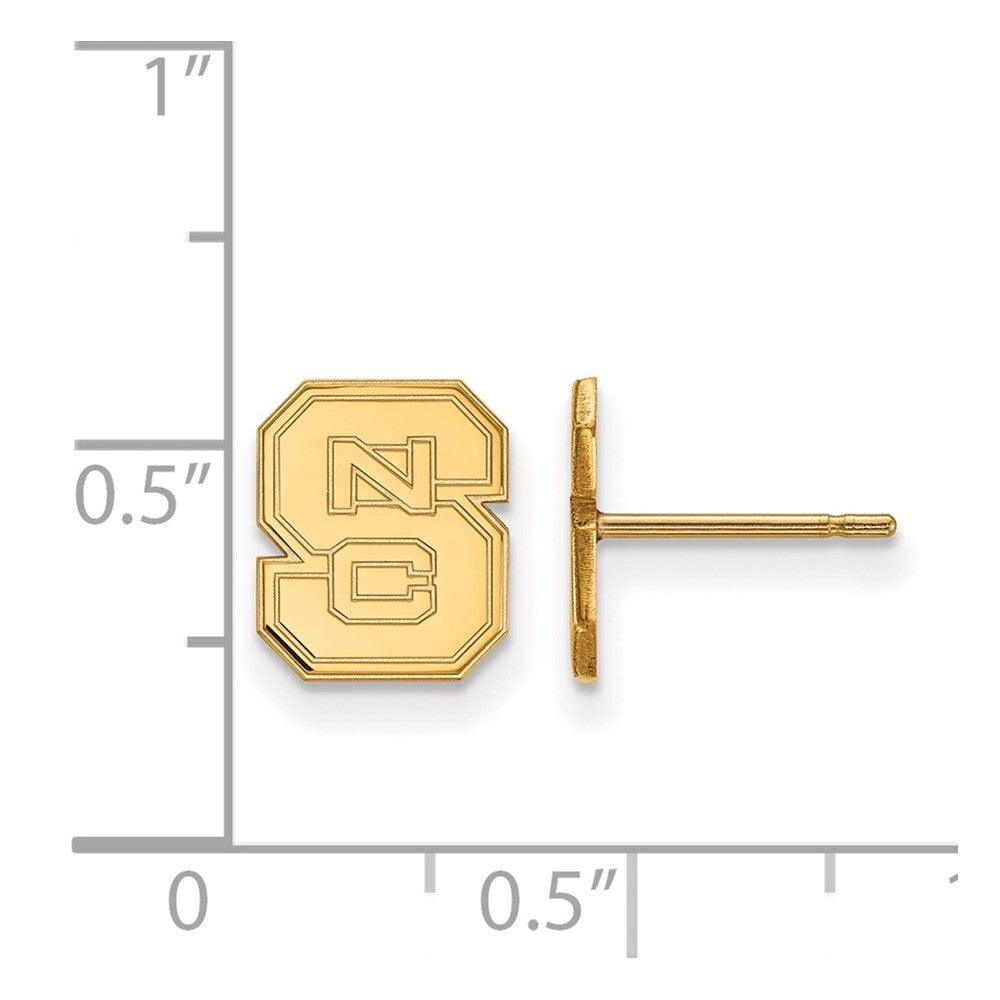 10K Gelbgold Logoart North Carolina State University N C S Extra Klein Ohrstecker
