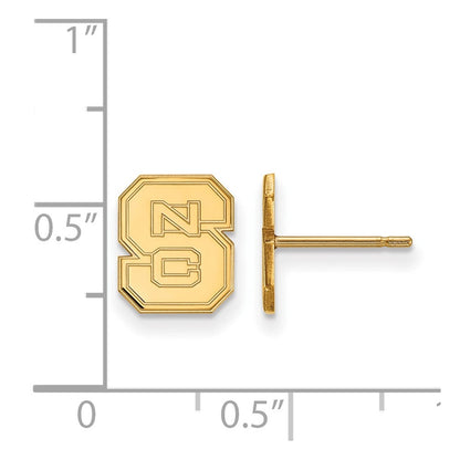 10K Gelbgold Logoart North Carolina State University N C S Extra Klein Ohrstecker