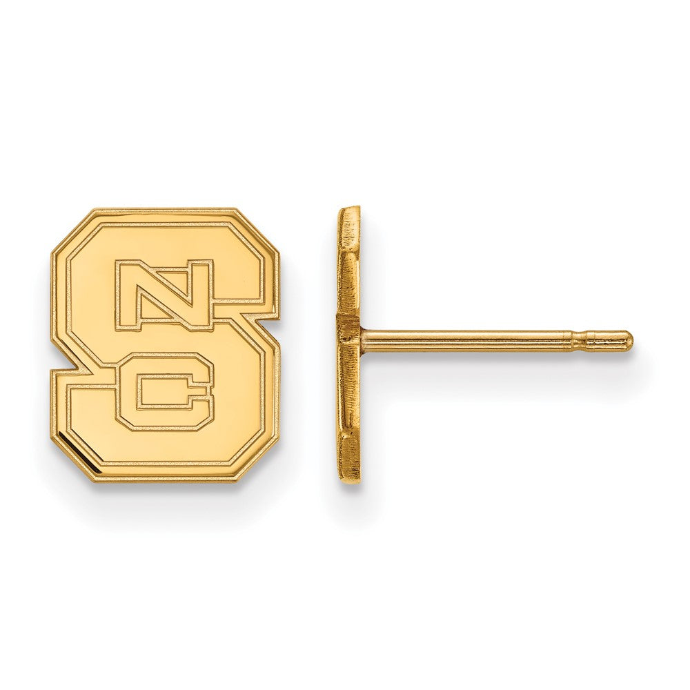14K Gelbgold Logoart North Carolina State University N C S Extra Klein Ohrstecker