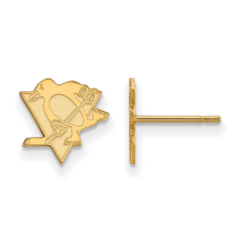 Vergoldet Sterlingsilber Nhl Logoart Pittsburgh Penguins Extra Klein Ohrstecker