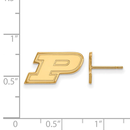 10K Gelbgold Logoart Purdue University Buchstabe P Extra Klein Ohrstecker