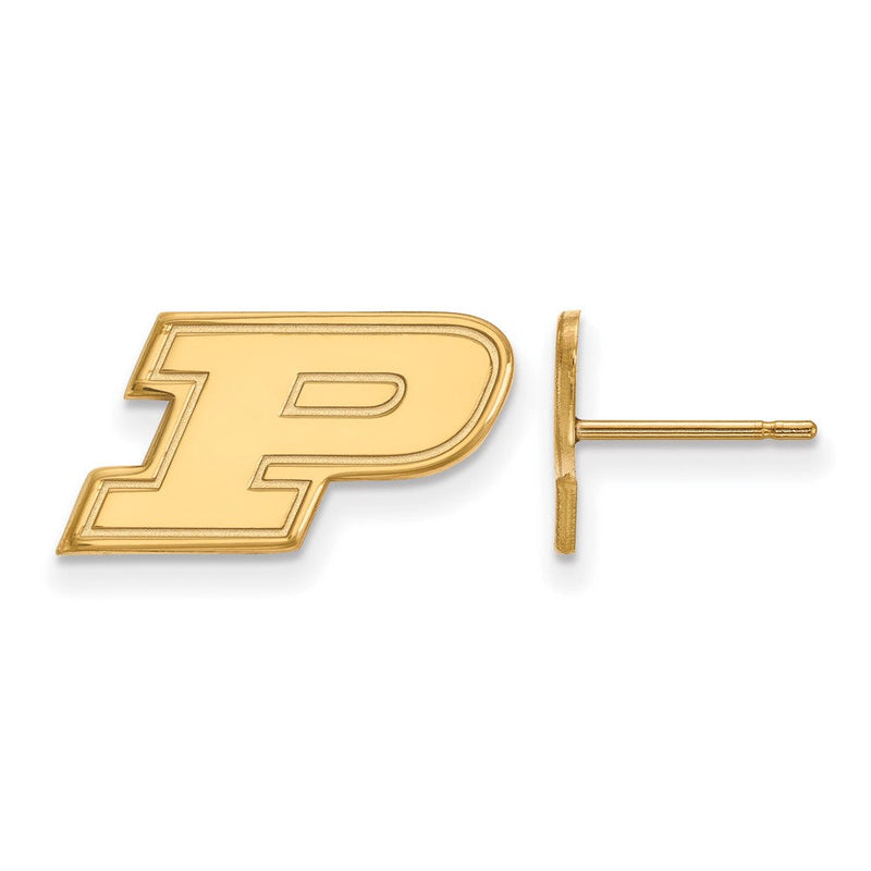 10K Gelbgold Logoart Purdue University Buchstabe P Extra Klein Ohrstecker