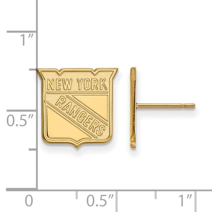 14K Gelbgold Nhl Logoart New York Rangers Klein Ohrstecker