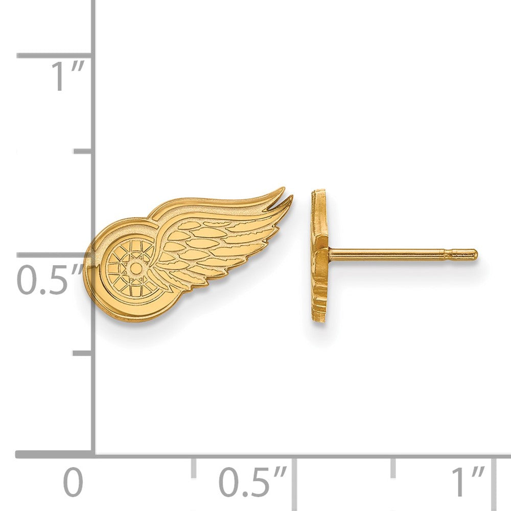 10K Gelbgold Nhl Logoart Detroit Rot Flügel Extra Klein Ohrstecker