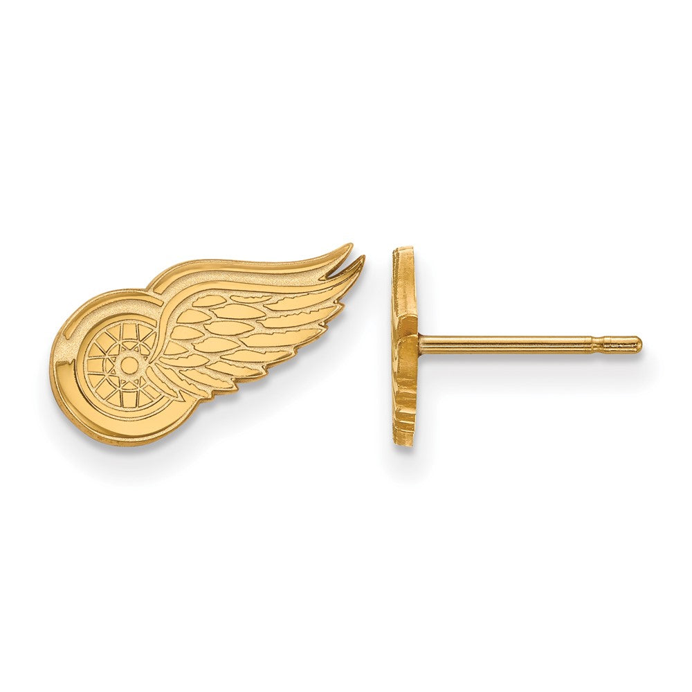 14K Gelbgold Nhl Logoart Detroit Rot Flügel Extra Klein Ohrstecker