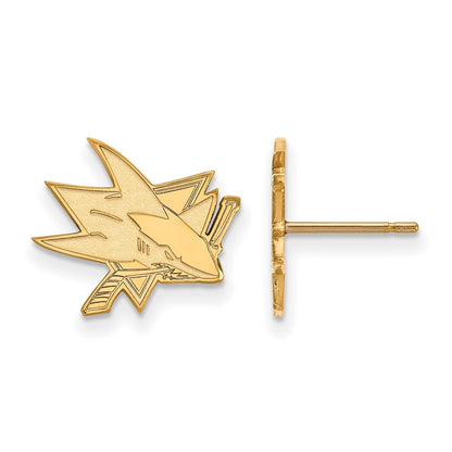 10K Gelbgold Nhl Logoart San Jose Sharks Klein Ohrstecker