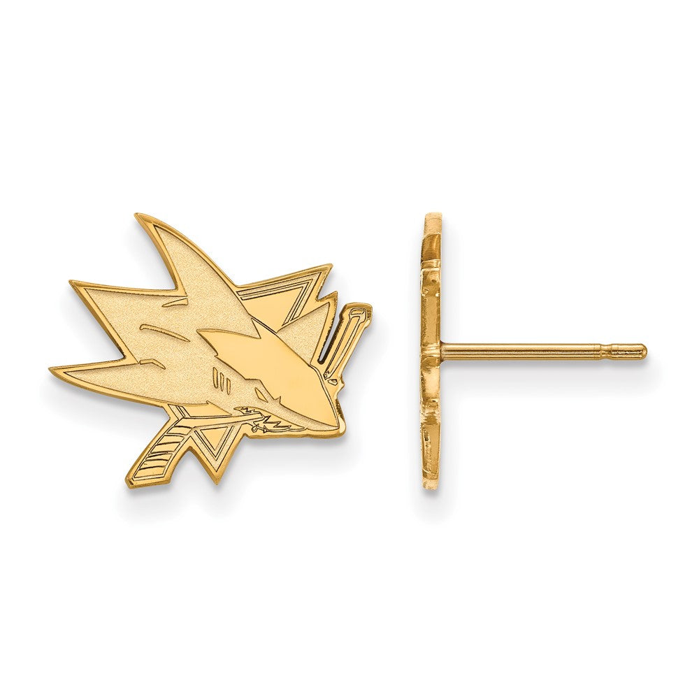 14K Gelbgold Nhl Logoart San Jose Sharks Klein Ohrstecker